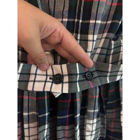 Vintage Halpern’s Girls Plaid Blue white Dress Size 5 Christmas Holiday Canada - Picture 3 of 7